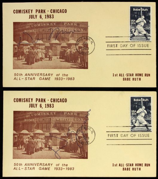 1983 Donnie Moore Atlanta Braves Signed All Star Game 50th Anniversary First Day of Issue Envelopes - Lot of 2 (JSA)