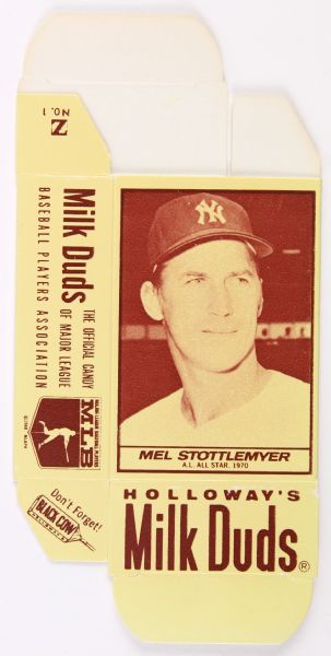 1968 Mel Stottlemyre New York Yankees Holloways Milk Duds Box