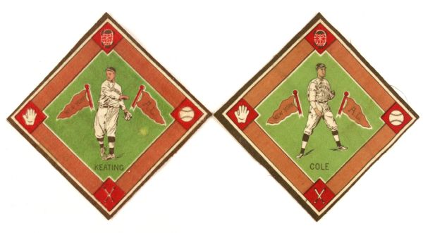 1914 King Cole Ray Keating New York Yankees B18 Blanket Cards - Lot of 2