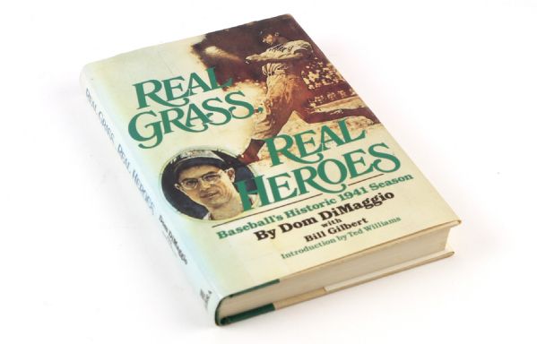 1993 Dom DiMaggio Boston Red Sox Signed & Inscribed Real Grass Real Heroes Hardcover Book (JSA)
