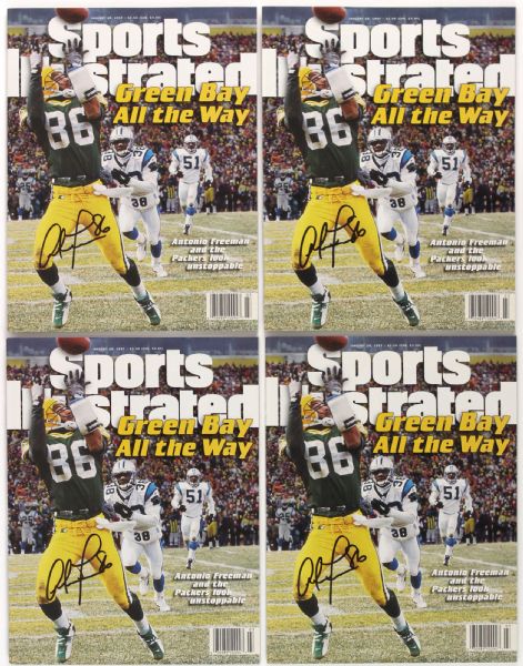 1997 Antonio Freeman Green Bay Packers Signed Sports Illustrated Collection - Lot of 4 (JSA)