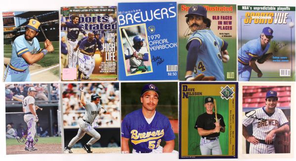 1979-2011 Milwaukee Brewers Signed Collection - Lot of 14 w/ Paul Molitor, Rollie Fingers, Don Sutton & More (JSA)