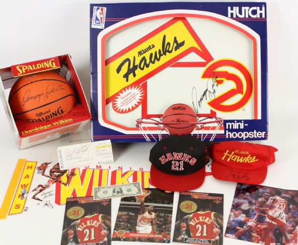 1980s to present Dominique Wilkins Atlanta Hawks Collection w/ Autographs (12)