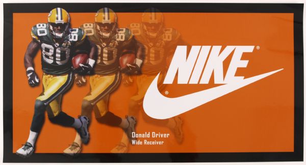 2000s Donald Driver Green Bay Packer 16" x 30" Nike Poster Collection - Lot of 4