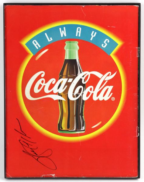 1990s Walter Payton Chicago Bears Signed 8.5" x 11" Framed Always Coca Cola Advert (JSA)
