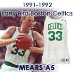 1991-92 Larry Bird Boston Celtics Game Worn Home Jersey (MEARS A5) "Final Season"