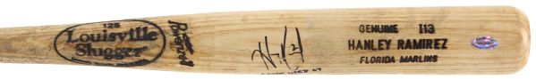 2007 Hanley Ramirez Flordia Marlins Signed Louisville Slugger Professional Model Game Used Bat (MEARS LOA/JSA/Rich Altman))