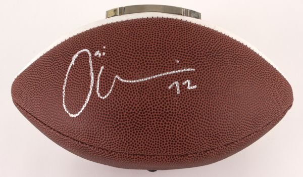 2008 Osi Umenyiora New York Giants Signed Super Bowl XLII Champions Football (JSA)