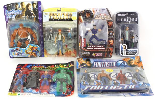 1970s-2000s MOC Action Figure & Rolled Poster Collection - Lot of 45 w/ Terminator, Buddy Holly Story, Wolverine & More