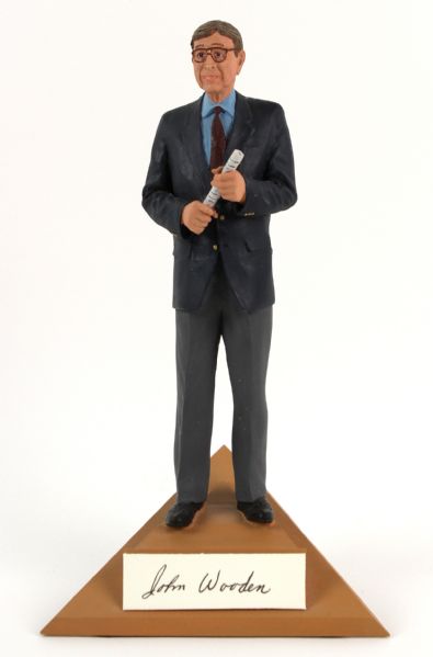 1989 John Wooden UCLA Bruins "They Call Him Coach" 9 3/4" Gartlan Statue w/ Signed Cut 