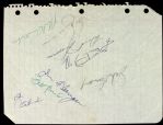 1968 Green Bay Packers Multi Signed Notebook Sheet w/ 8 Signatures Includign Forrest Gregg, Jim Flanigan, Zeke Bratkowski & More (JSA)