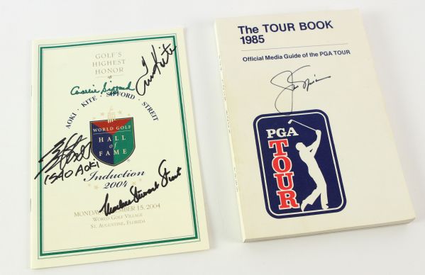 1985-2004 Jack Nicklaus Tom Kite Isao Aoki Charlie Sifford Marlene Stewart Streit Signed Publications - Lot of 2 (JSA)