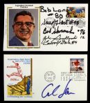 1997-98 Carl Lewis & Green Bay Packers Multi Signed First Day Envelope Collection - Lot of 2 (JSA)