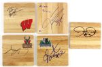 2000s Jason Terry Joe Smith Devin Harris Yi Jianlian Juan Dixon Signed Floor Sections - Lot of 5 (JSA)