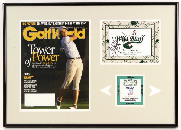 2003 Michelle Wie Signed 15" x 21" Framed Bay Mills Open Display (JSA)