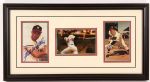 1980s  Warren Spahn Eddie Mathews Milwaukee Braves Signed 11" x 20" Framed Display (JSA)