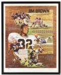 1984 Jim Brown Cleveland Browns Signed 28" x 35" Framed Lithograph (PSA/DNA)