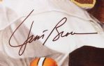 1984 Jim Brown Cleveland Browns Signed 28 x 35 Framed Lithograph (PSA/DNA)