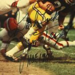 1980's Jim Taylor Green Bay Packers Signed 15 x 18 Wall Display (JSA)