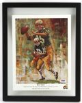 1990s Bart Starr Green Bay Packers Signed 12" x 15" Framed Lithograph (PSA/DNA)