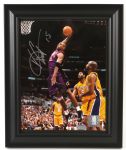 1980's-2000's Baketball Signed Framed Photo/Display Collection - Lot of 4 w/Grant Hill Dwayne Wade (JSA)