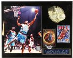 1980's-2000's Baketball Signed Framed Photo/Display Collection - Lot of 4 w/Grant Hill Dwayne Wade (JSA)
