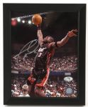 1980's-2000's Baketball Signed Framed Photo/Display Collection - Lot of 4 w/Grant Hill Dwayne Wade (JSA)