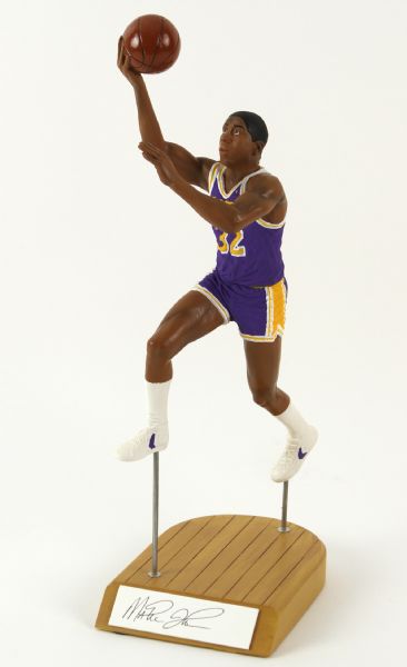 1994 Magic Johnson Los Angeles Lakers 14" Salvino Away Figure w/ Signed Cut (Salvino COA) 68/950