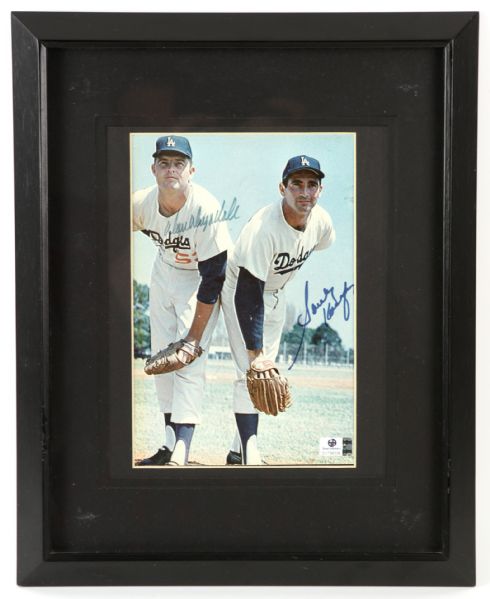 1960s Sandy Koufax Don Drysdale Los Angeles Dodgers Signed 13" x 16" Framed Page (JSA)