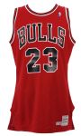 1986-87 Michael Jordan Chicago Bulls Game Worn Road Jersey (MEARS A6)