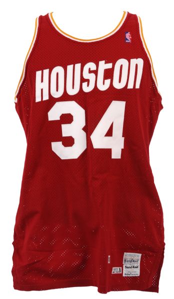 1988-89 Hakeem Olajuwon Houston Rockets Game Worn Road Jersey (MEARS LOA)