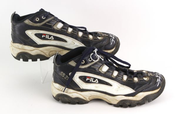 1990s-2000s Sammy Sosa Chicago Cubs Signed Game Worn Fila Turf Shoes (MEARS LOA/JSA)