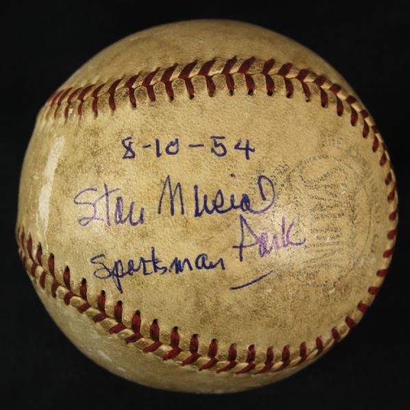 1954 (August 10) Stan Musial St. Louis Cardinals Signed ONL Giles Sportsman Park Game Used Baseball (MEARS LOA/JSA)
