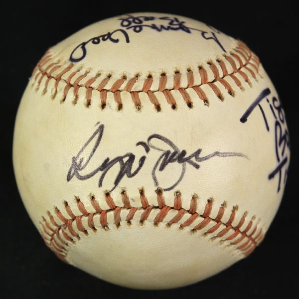 1976 (July 30) Reggie Jackson Brooks Robinson Baltimore Orioles Signed OAL MacPhail Tiger Stadium Game Used Baseball (MEARS LOA/JSA)