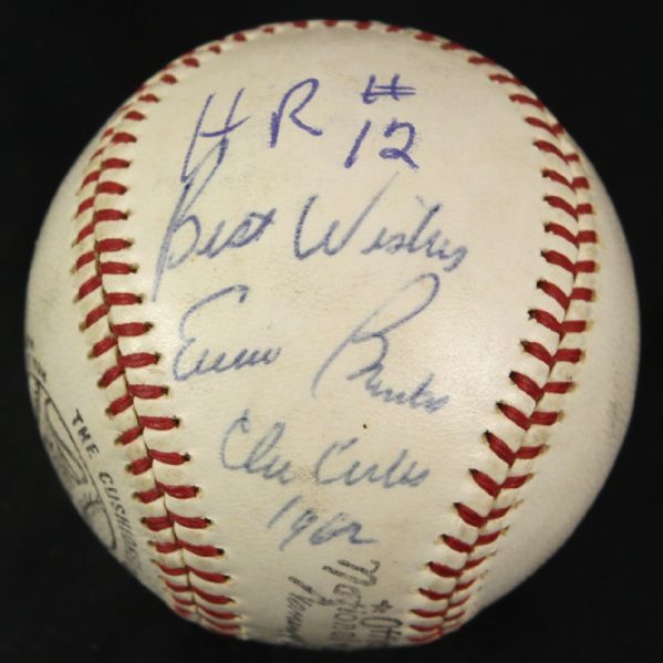 1962 (May 29) Ernie Banks Chicago Cubs Signed ONL Giles Wrigley Field Game Used Home Run Baseball (MEARS LOA/JSA)