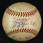 1966 (August 2) Juan Marichal Willie McCovey San Francisco Giants Signed ONL Giles Shea Stadium Game Used Baseball (MEARS LOA/JSA)