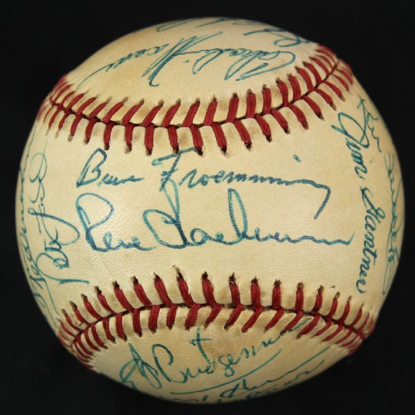 1983 Milwaukee Brewers/Braves Multi Signed ONL Feeney Baseball w/ 21 Signatures Including Hank Aaron, Don Sutton, Ken Keltner & More (JSA)