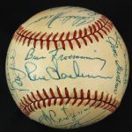 1983 Milwaukee Brewers/Braves Multi Signed ONL Feeney Baseball w/ 21 Signatures Including Hank Aaron, Don Sutton, Ken Keltner & More (JSA)