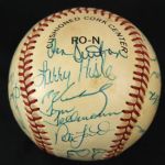 1983 Milwaukee Brewers/Braves Multi Signed ONL Feeney Baseball w/ 21 Signatures Including Hank Aaron, Don Sutton, Ken Keltner & More (JSA)