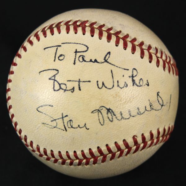 1949-51 Stan Musial St. Louis Cardinals Signed ONL Frick Game Used Baseball (MEARS LOA/JSA)