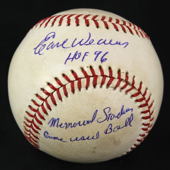 1978 Earl Weaver Baltimore Orioles Signed OAL MacPhail Memorial Stadium Game Used Baseball (MEARS LOA/JSA)
