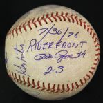 1976 (July 30) Pete Rose Johnny Bench Spark Anderson George Foster Ken Griffey Cincinnati Reds Signed ONL Feeney Riverfront Stadium Game Used Baseball (MEARS LOA/JSA)