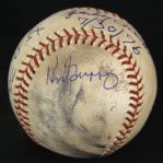 1976 (July 30) Pete Rose Johnny Bench Spark Anderson George Foster Ken Griffey Cincinnati Reds Signed ONL Feeney Riverfront Stadium Game Used Baseball (MEARS LOA/JSA)