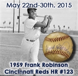 1959 (August 11) Frank Robinson Cincinnati Reds Signed ONL Giles Crosley Field Game Used Home Run Baseball (MEARS LOA/JSA) Robinsons 123rd Career Home Run 