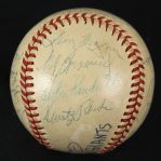 1959 San Francisco Giants Multi Signed OAL Harridge Baseball w/ 15 Signatures Including Willie McCovey, Orlando Cepeda, Felipe Alou & More (JSA)