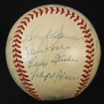 1959 San Francisco Giants Multi Signed OAL Harridge Baseball w/ 15 Signatures Including Willie McCovey, Orlando Cepeda, Felipe Alou & More (JSA)