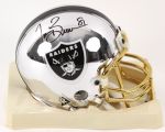 2000s Tim Brown Oakland Raiders Signed Chrome Mini Helmet w/ 24K Gold Plated Facemask  (JSA)