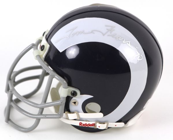 1990s Tom Fears Los Angeles Rams Signed Mini Helmet (JSA)