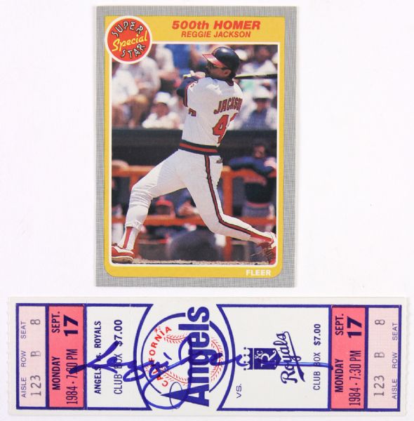 1984 Reggie Jackson California Angels Signed 500 Home Run Game Ticket (JSA)