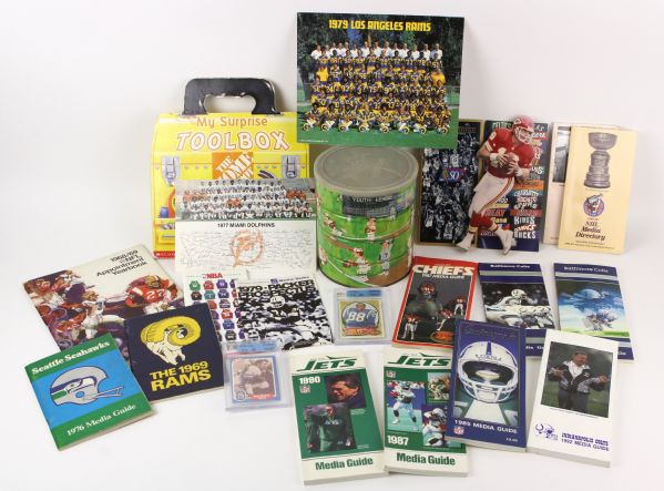 1920s-2000s Football Baseball Memorabilia Collection - Lot of 99 w/ HOF Signatures, Publications & More  (JSA)